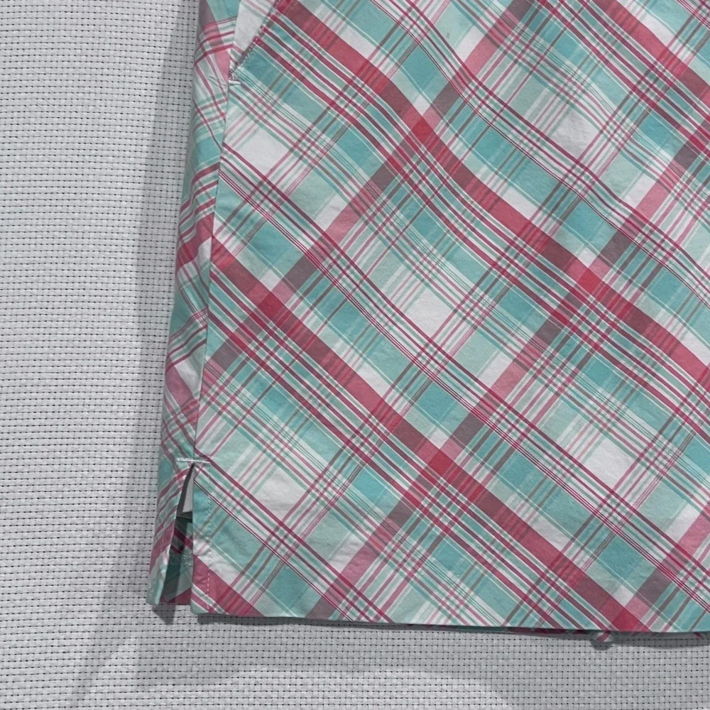 Lady Hagen Plaid Golf Skirt with Built-in Shorts Pink Aqua White Size‎ 12